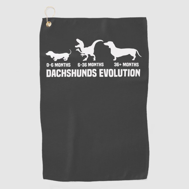 Dackel Evolutionen Golfhandtuch (Vorderseite)
