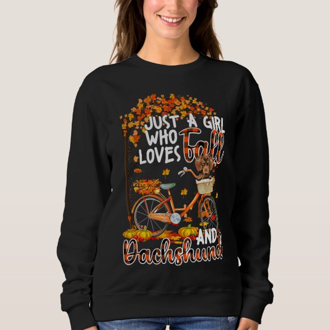 Dackel Fall Funny Dog Besitzer Fahrrad Sweatshirt (Vorderseite)