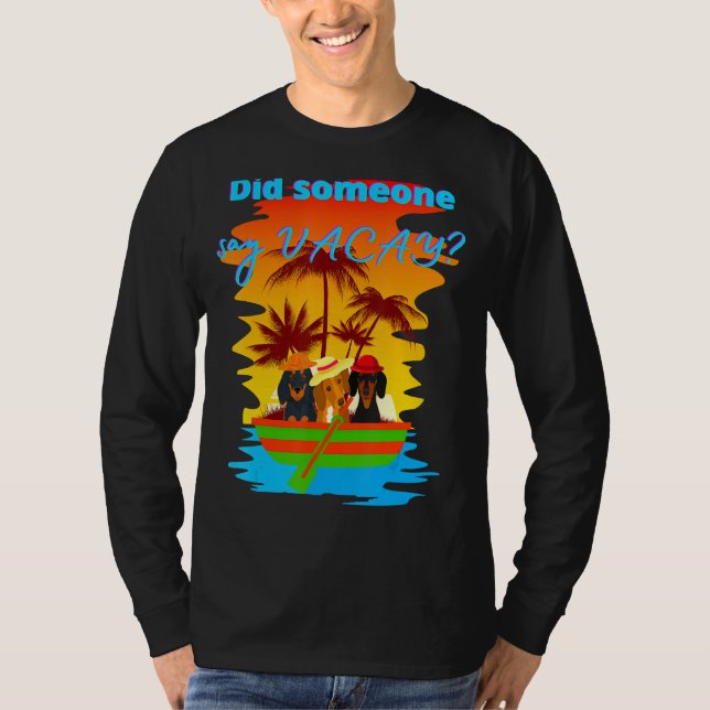 Dackel Familienurlaub Welpen Niedliche Dackel Witz T-Shirt (Vorderseite)