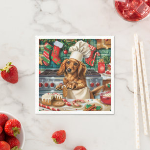 Dackel Feiertag Backen: Feierliche Weihnachten Serviette