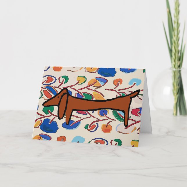 Dackel Feiertagskarte (Vorderseite)