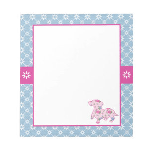 Dackel floraler Editor Notizblock