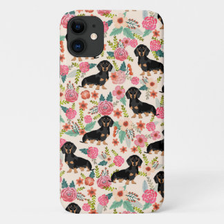 Dackel Florals Hund schwarz und braun Case-Mate iPhone Hülle
