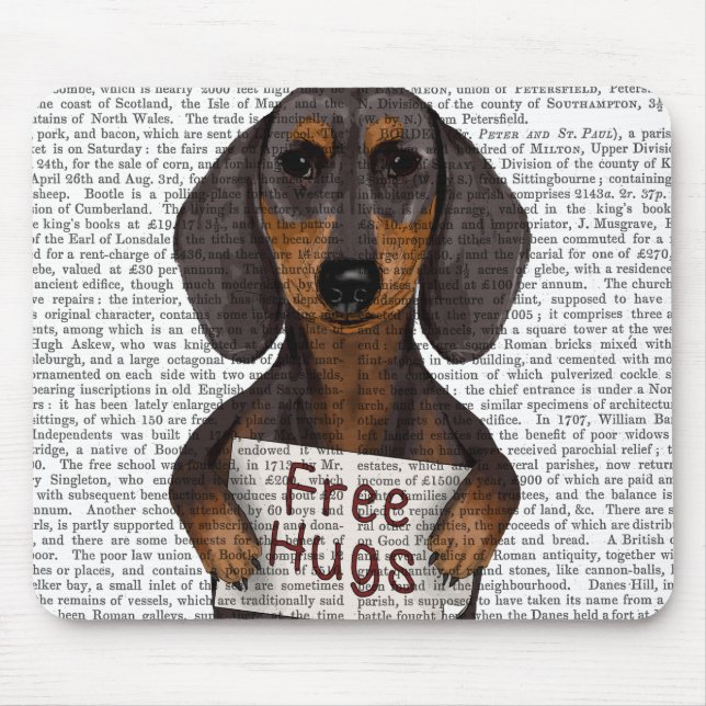 Dackel-Freie Hugs Mousepad (Vorne)