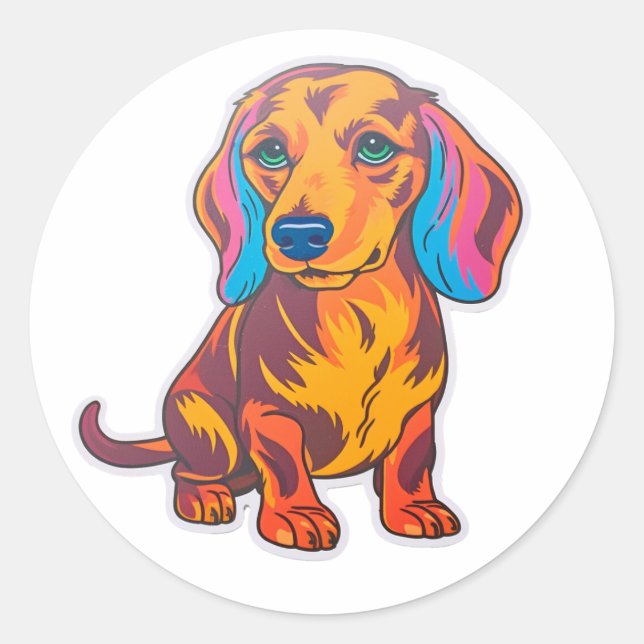 Dackel Freuden: Pawsome Pop Art Sticker Extrav (Vorderseite)