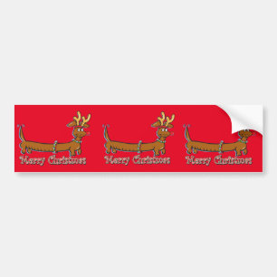 Dackel-frohe Weihnachten Autoaufkleber