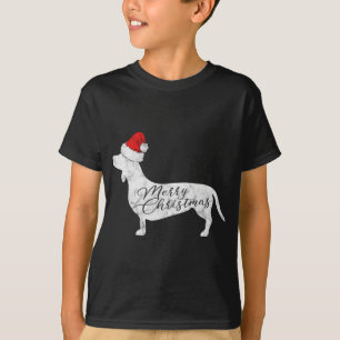 Dackel Frohe Weihnachten I Dackel Santa Silhouette T-Shirt