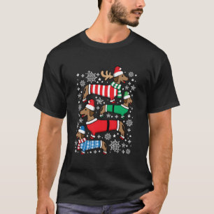 Dackel Frohe Weihnachten Weiner Ugly T-Shirt