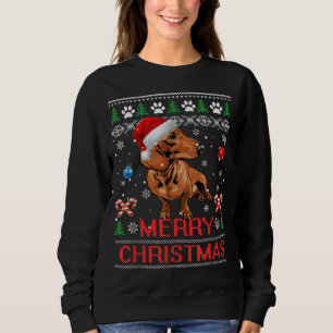 Dackel Frohe Weihnachtsbaum Light Pajama Dackel Sweatshirt