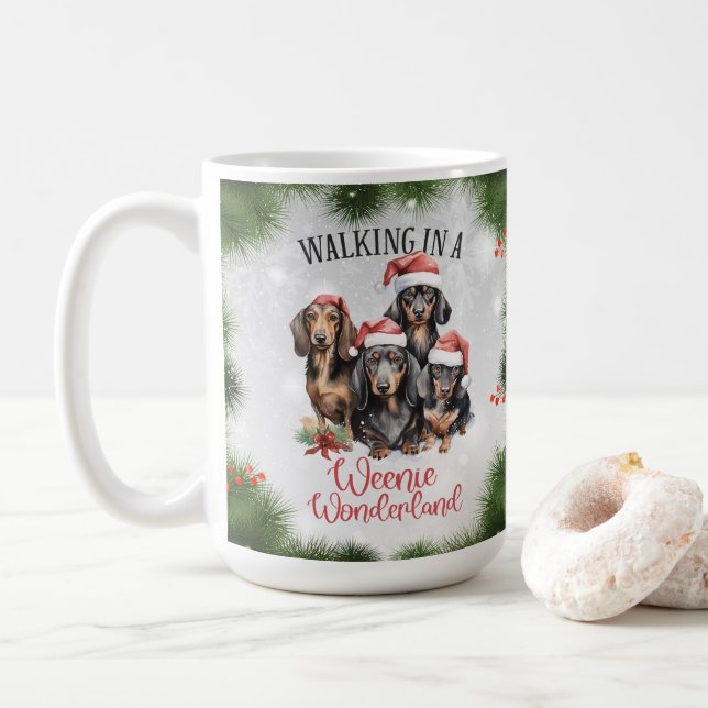 Dackel Funny Christmas Hund Kaffee Tasse (Mit Donut)