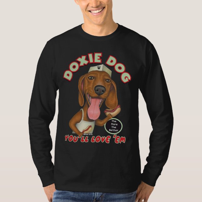 Dackel Funny Dackel Hotdog Salesdog T-Shirt (Vorderseite)