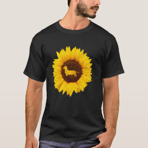 Dackel für Frauen Männer Wurst Hund Sonnenblumen L T-Shirt