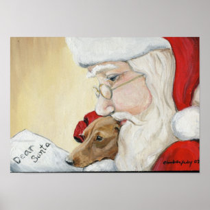Dackel für Santa Canvas Print Poster