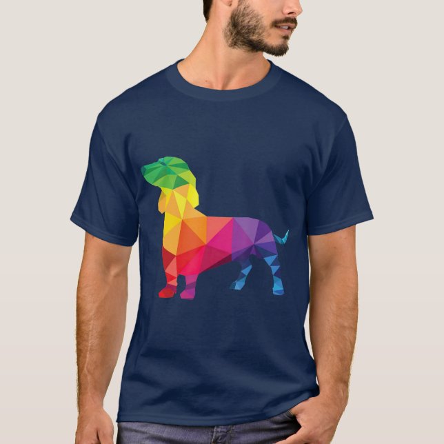 Dackel Gay Pride LGB Regenbogen Flag Geschenke Hun T-Shirt (Vorderseite)