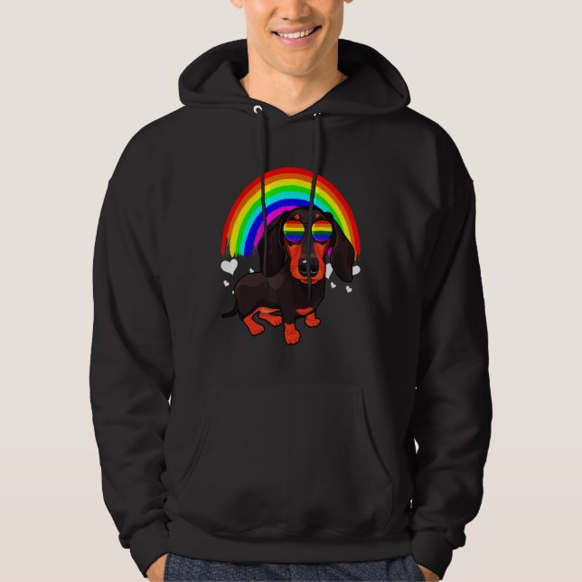 Dackel Gay Pride Lgbt Hoodie (Vorderseite)