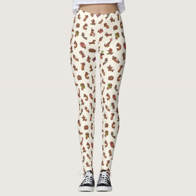 Dackel Geburtstag Leggings (Vorderseite)