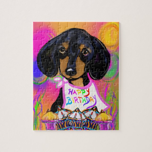 Dackel Geburtstag Puzzle (Vertikal)