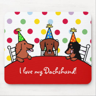 Dackel-Geburtstags-Cartoon Mousepad
