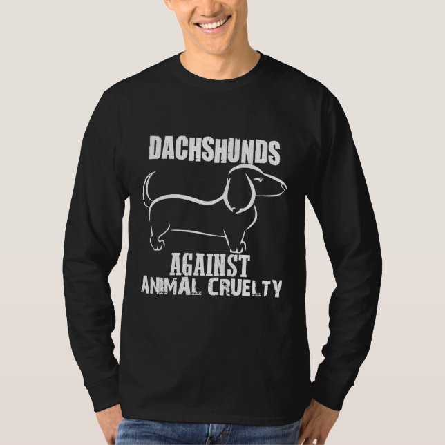Dackel gegen Tierquälerei T-Shirt (Vorderseite)