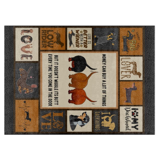 Dackel Geld kann viel Dackel kaufen Schneidebrett (Vorderseite)