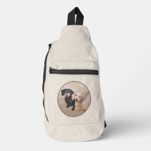 Dackel Gemälde sanfte Schwarz & Tan Roter Hund Kun Crossbody Bag