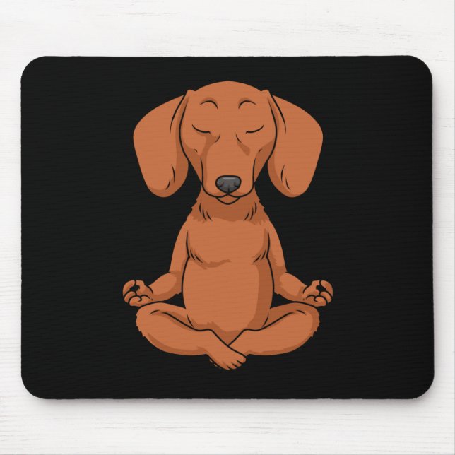 Dackel Geschenk Frauen Weiner Dog Yoga Meditatin Mousepad (Vorne)