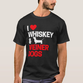 Dackel Geschenke für Männer Frauen I Liebe Whiskey T-Shirt