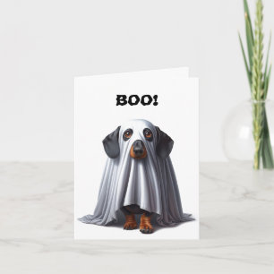 Dackel Ghost Halloween Card Karte