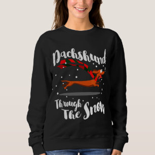 Dackel Gif durch den Schnee Sweatshirt