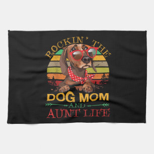 Dackel Glasses Rockin Hund Mama Geschenk für Tante Geschirrtuch
