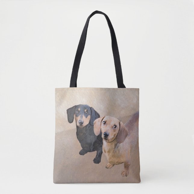 Dackel (glatt) Gemälde - Originale Hundekunst (Vorderseite)