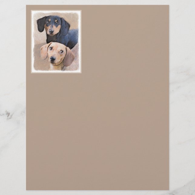 Dackel (glatt) Gemälde - Originale Hundekunst (Vorderseite)