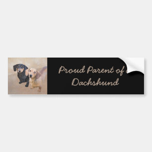Dackel (glatt) Gemälde - Originale Hundekunst Autoaufkleber