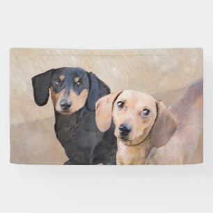 Dackel (glatt) Gemälde - Originale Hundekunst Banner