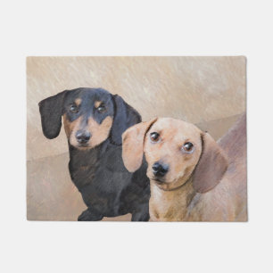 Dackel (glatt) Gemälde - Originale Hundekunst Fußmatte