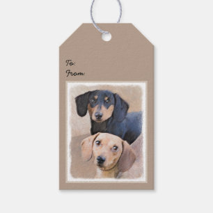 Dackel (glatt) Gemälde - Originale Hundekunst Geschenkanhänger