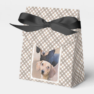 Dackel (glatt) Gemälde - Originale Hundekunst Geschenkschachtel