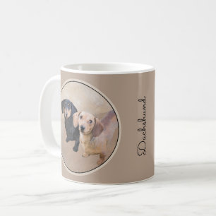 Dackel (glatt) Gemälde - Originale Hundekunst Kaffeetasse