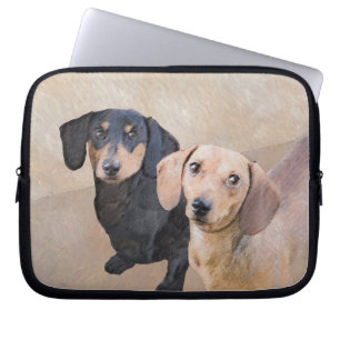 Dackel (glatt) Gemälde - Originale Hundekunst Laptopschutzhülle