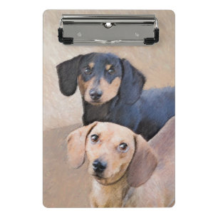 Dackel (glatt) Gemälde - Originale Hundekunst Mini Klemmbrett