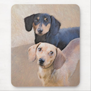 Dackel (glatt) Gemälde - Originale Hundekunst Mousepad