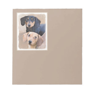 Dackel (glatt) Gemälde - Originale Hundekunst Notizblock