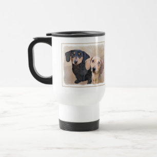 Dackel (glatt) Gemälde - Originale Hundekunst Reisebecher