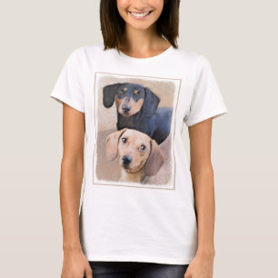 Dackel (glatt) Gemälde - Originale Hundekunst T-Shirt