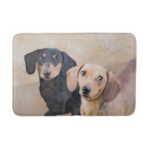 Dackel (glatte) Malerei - Original Hundekunst Badematte