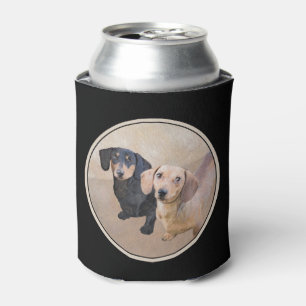 Dackel (glatte) Malerei - Original Hundekunst Dosenkühler