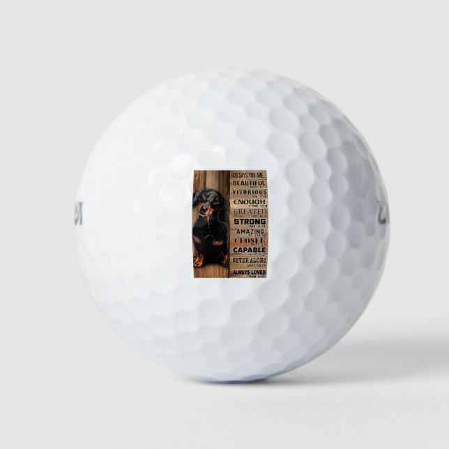 Dackel Gott sagt, du bist Golfball (Vorderseite)