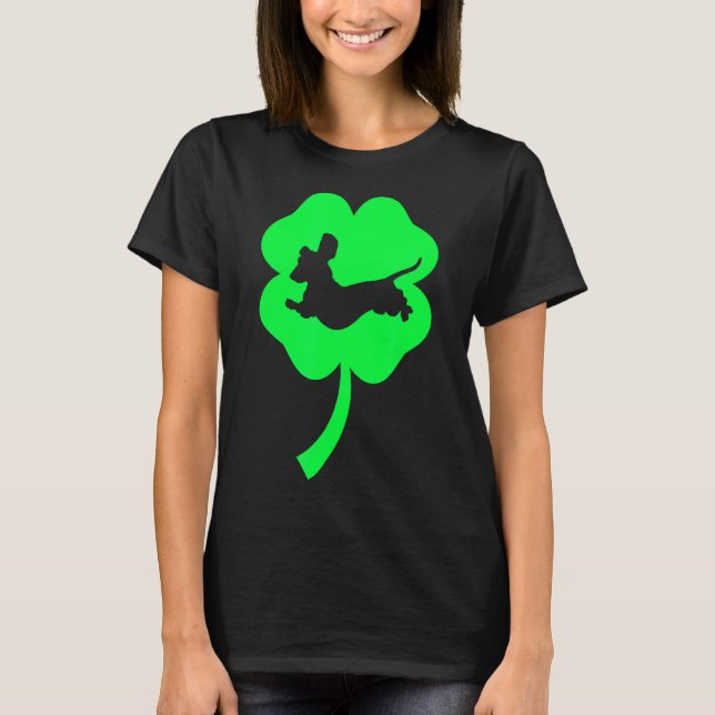 Dackel Grünes Blatt C T-Shirt (Vorderseite)