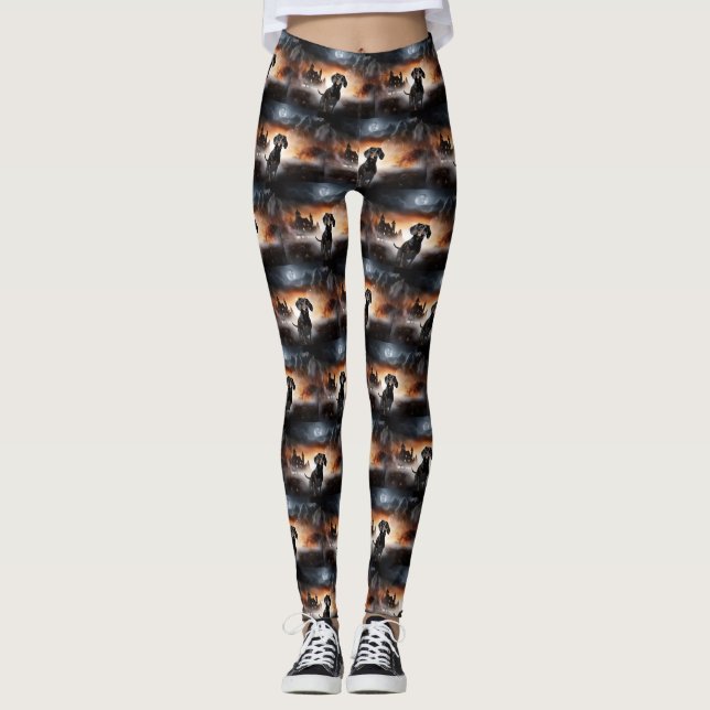 Dackel Halloween Beängstigend Leggings (Vorderseite)