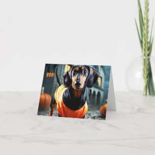 Dackel Halloween Card Einladung